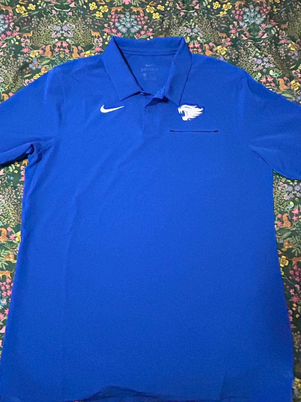 Kentucky Wildcats Shirt Mens Medium Blue Polo NCAA Basketball Nike Dri Fit